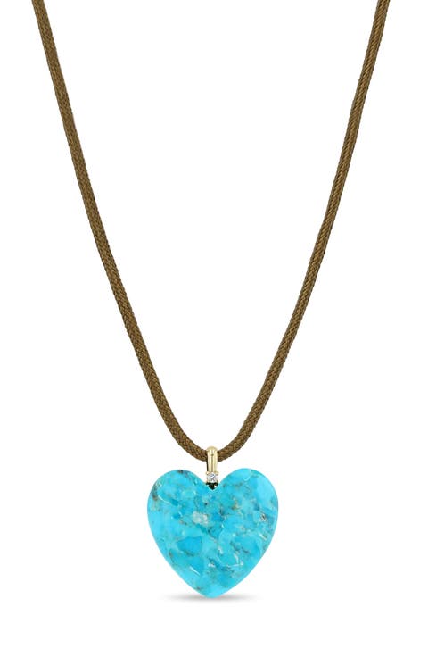 Turquoise Heart Paracord Necklace