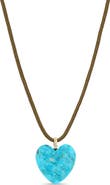 Zoë Chicco Turquoise Heart Paracord Necklace
