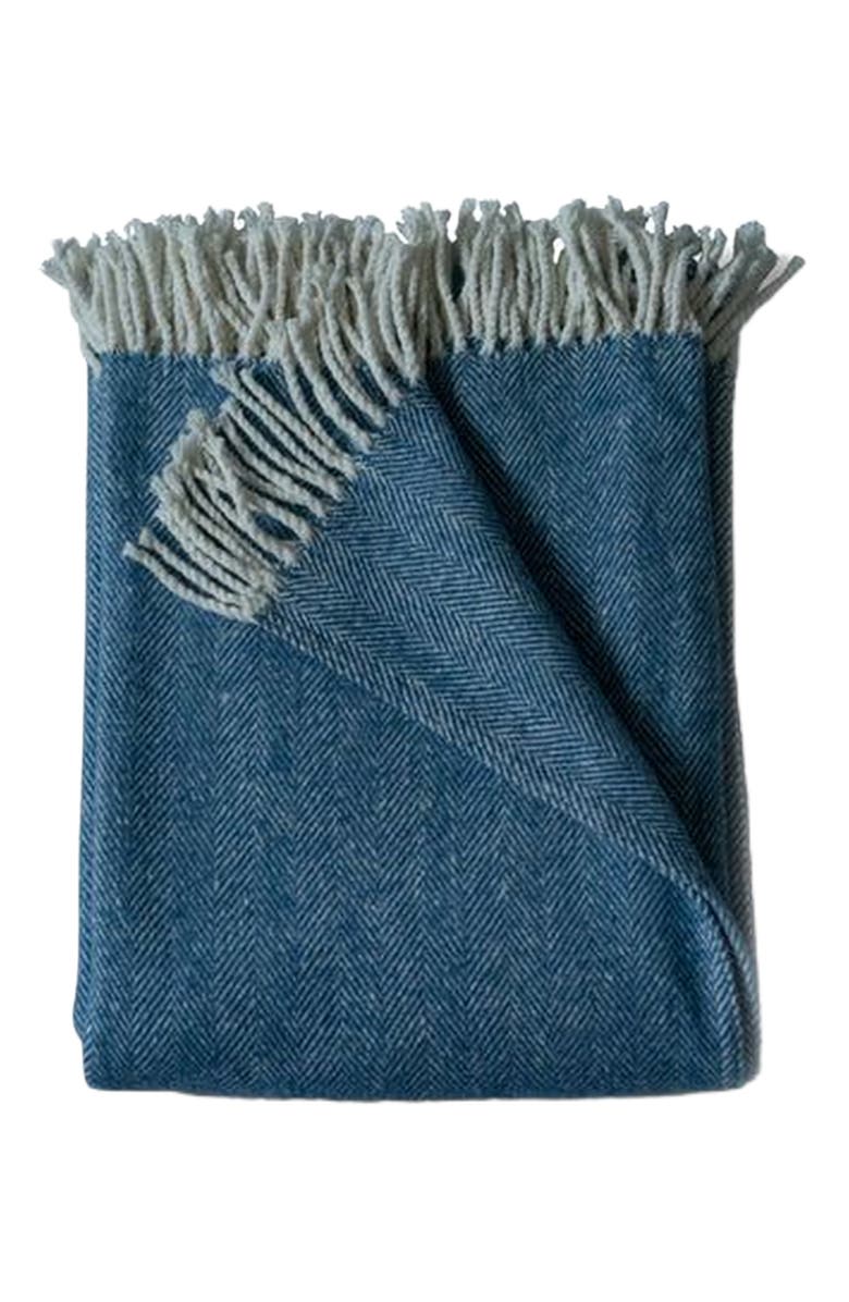 Evangeline 100% Cotton Herringbone Throws, Main, color, Dusk