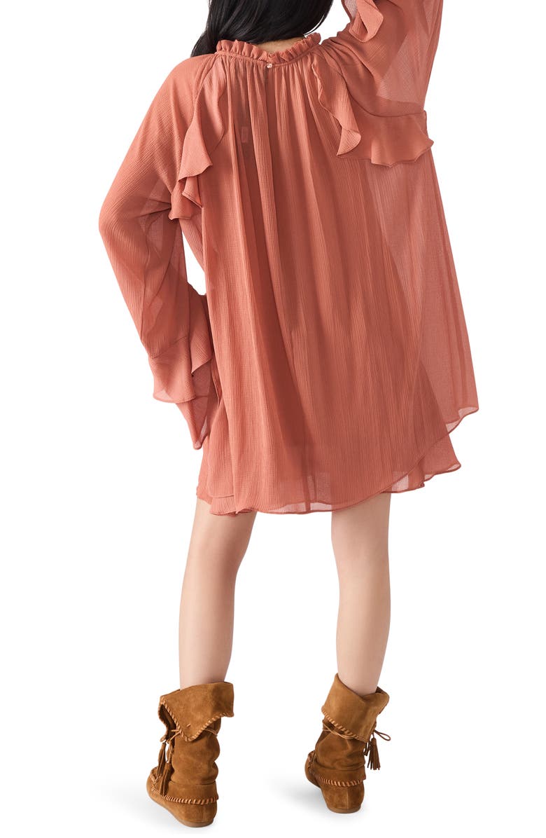 Steve Madden Sofina Long Sleeve Shift Dress, Alternate, color, Copper