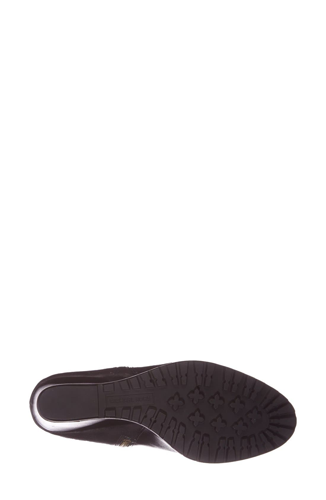 'Aileen' Stacked Wedge Bootie, Alternate, color, BLACK