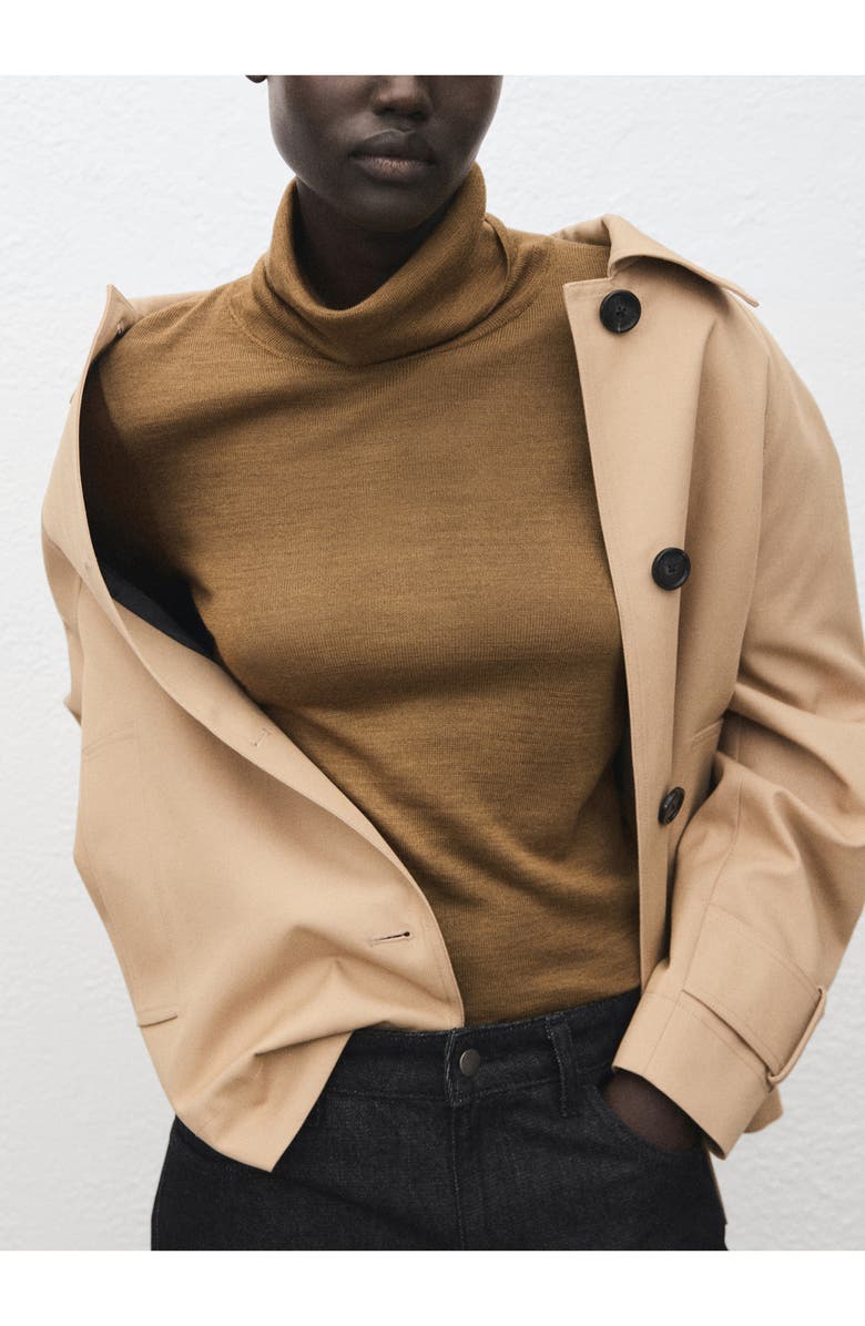 MANGO Mustasa Turtleneck Sweater, Alternate, color, Ochre