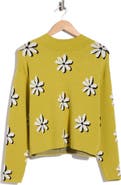 T Tahari Mock Neck Jacquard Sweater