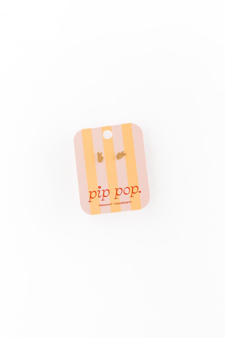 Peace Stud Earrings, Alternate, color, Gold
