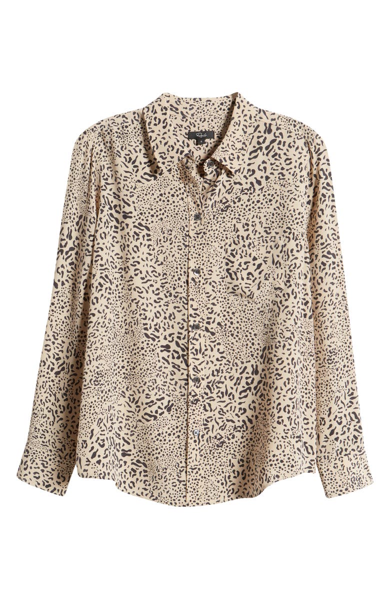 Rails Kate Wild Cat Print Button-Up Shirt, Alternate, color, Sand Mixed Cheetah
