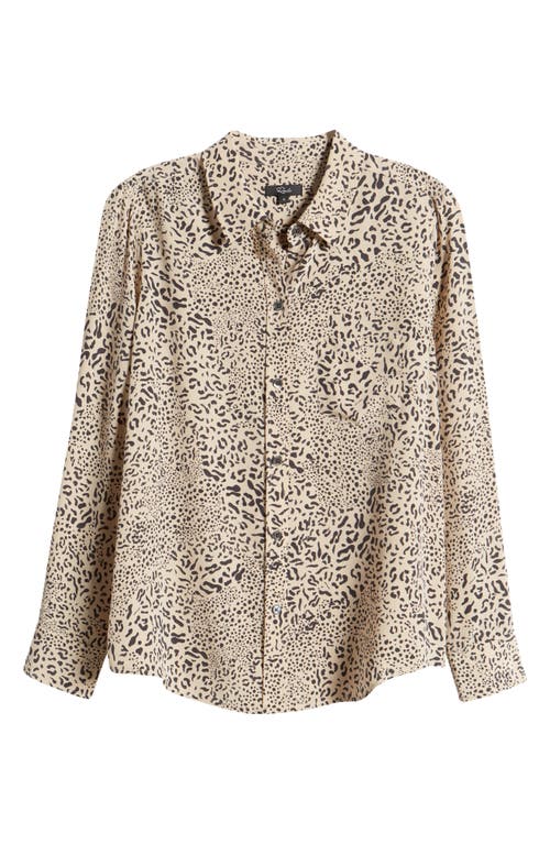 Rails Kate Wild Cat Print Button-up Shirt In Sand Mixed Cheetah