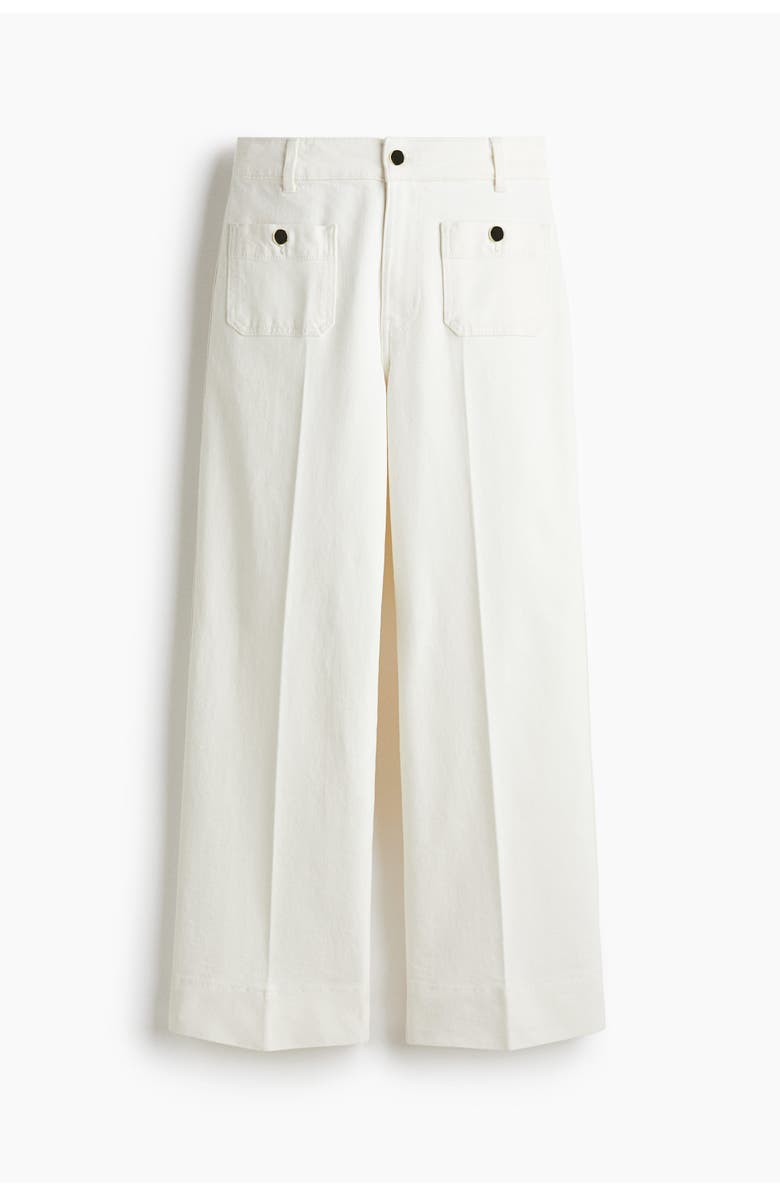 H&M Wide High Ankle Jeans, Main, color, White