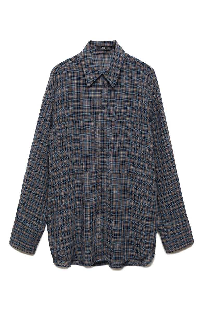 MANGO Camisa Maria Plaid Lace Cuff Shirt, Alternate, color, 