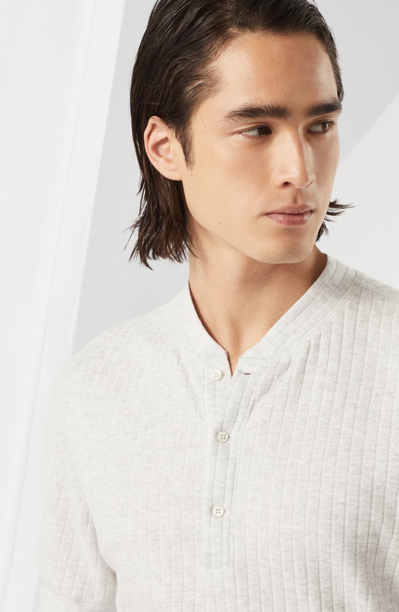 Brunello Cucinelli Henley collar T-shirt, Alternate, color, 