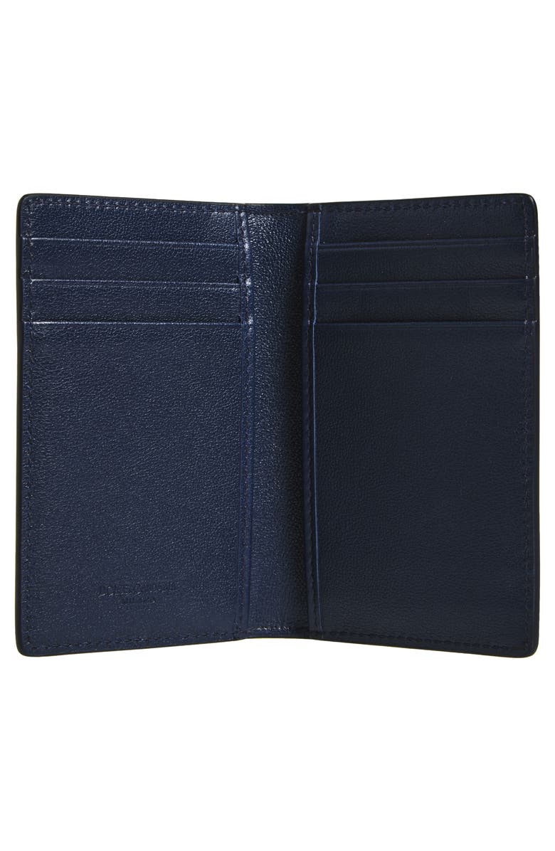 Dolce&Gabbana Vit.Cali Leather Card Holder, Alternate, color, 80658 Blue Scuro