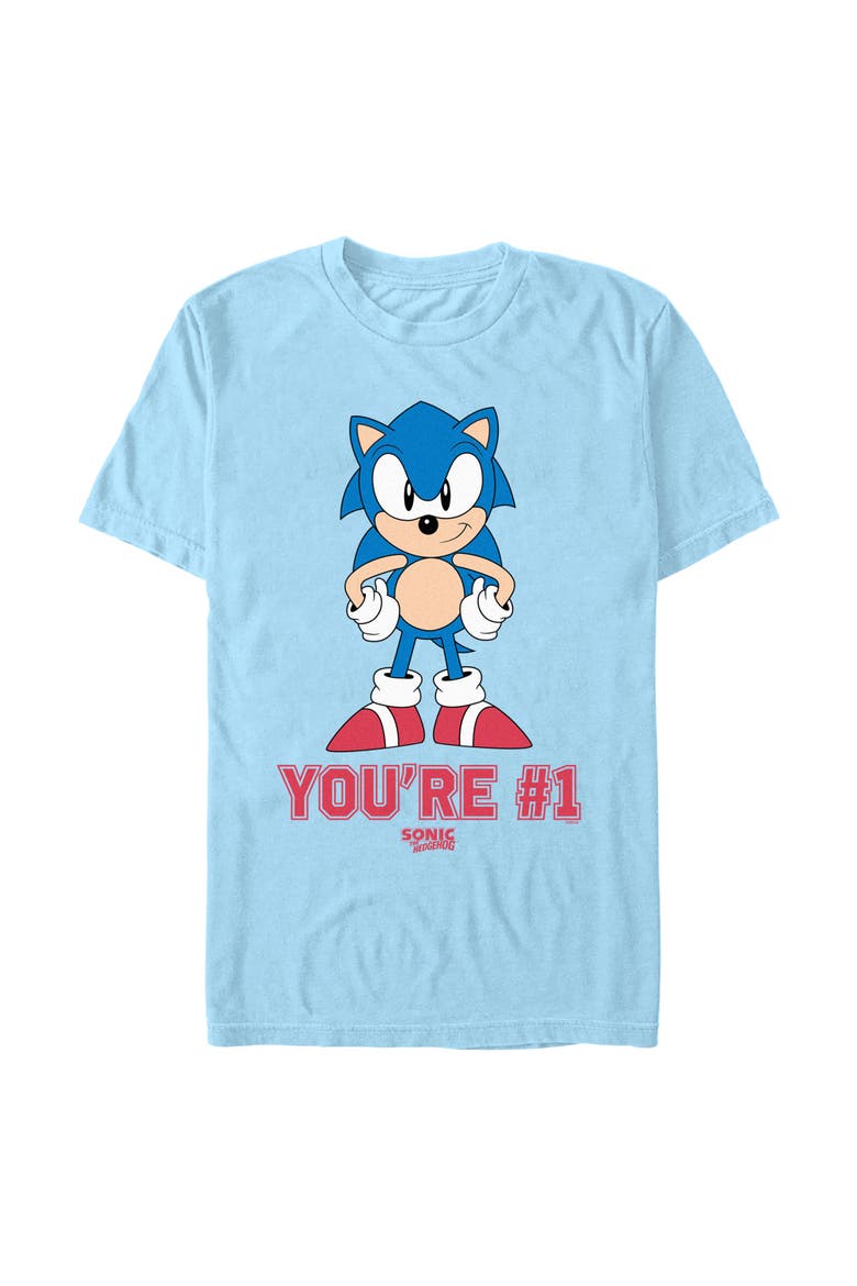 Men's Sonic the Hedgehog You're The Number One  Graphic T-Shirt, Main, color, Light Blue