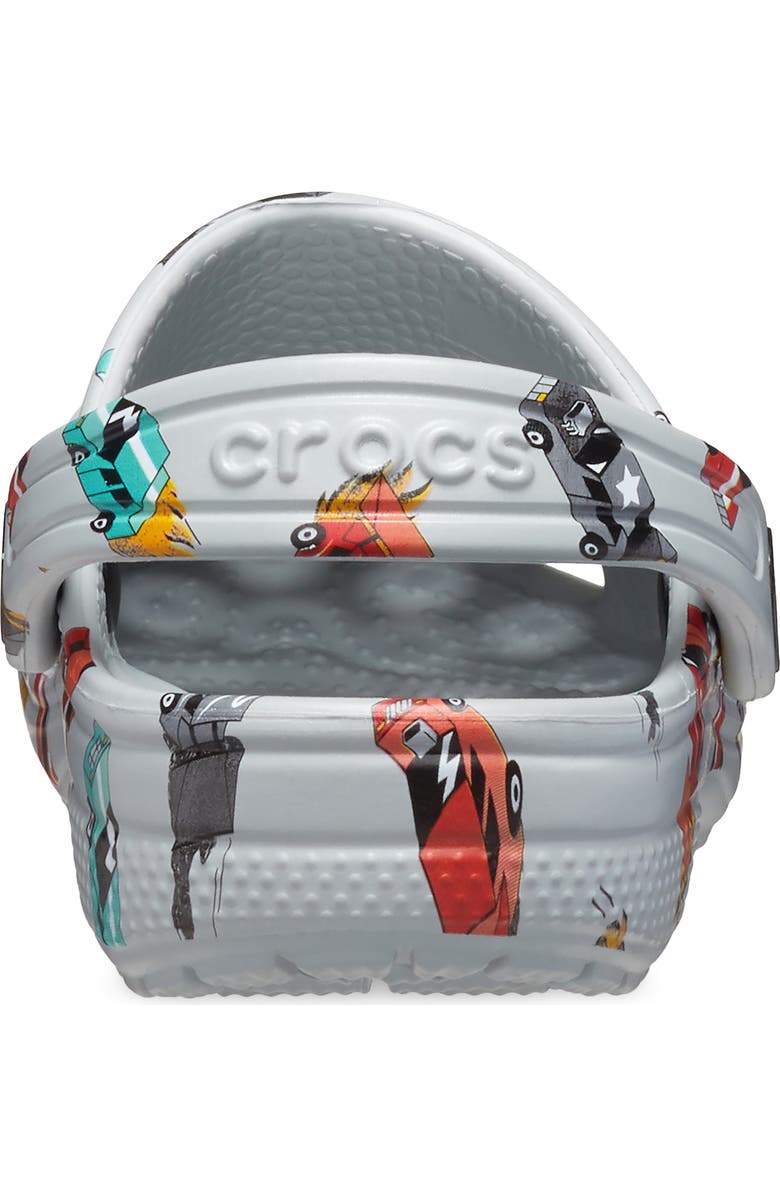 CROCS Kids' Race Car Print Classic Clog, Alternate, color, Mirage/ Multi