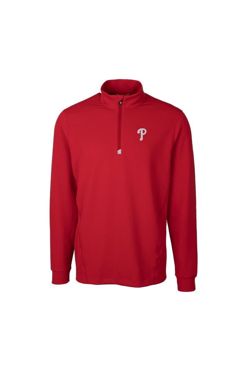Cutter & Buck Men's Cutter & Buck  Red Philadelphia Phillies Traverse Stretch Quarter-Zip Pullover Top, Alternate, color, Red