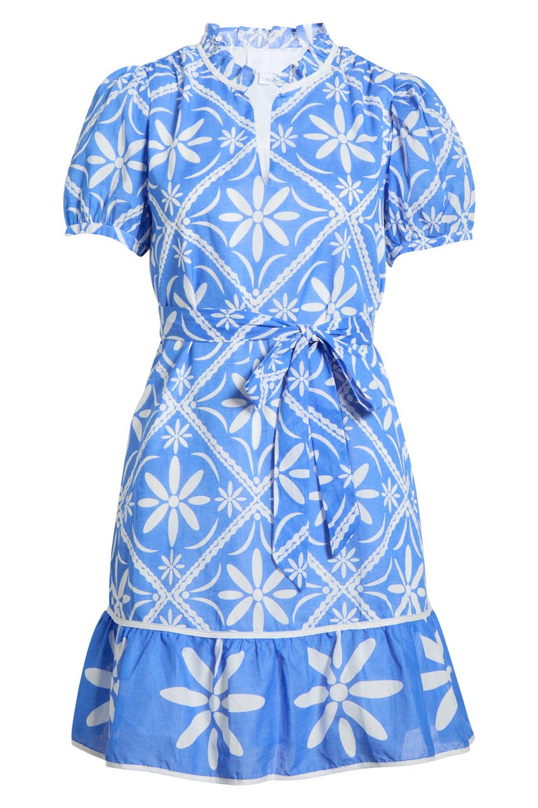 Alexia Floral Susi Minidress, Alternate, color, BLUE-WHITE-MULTI