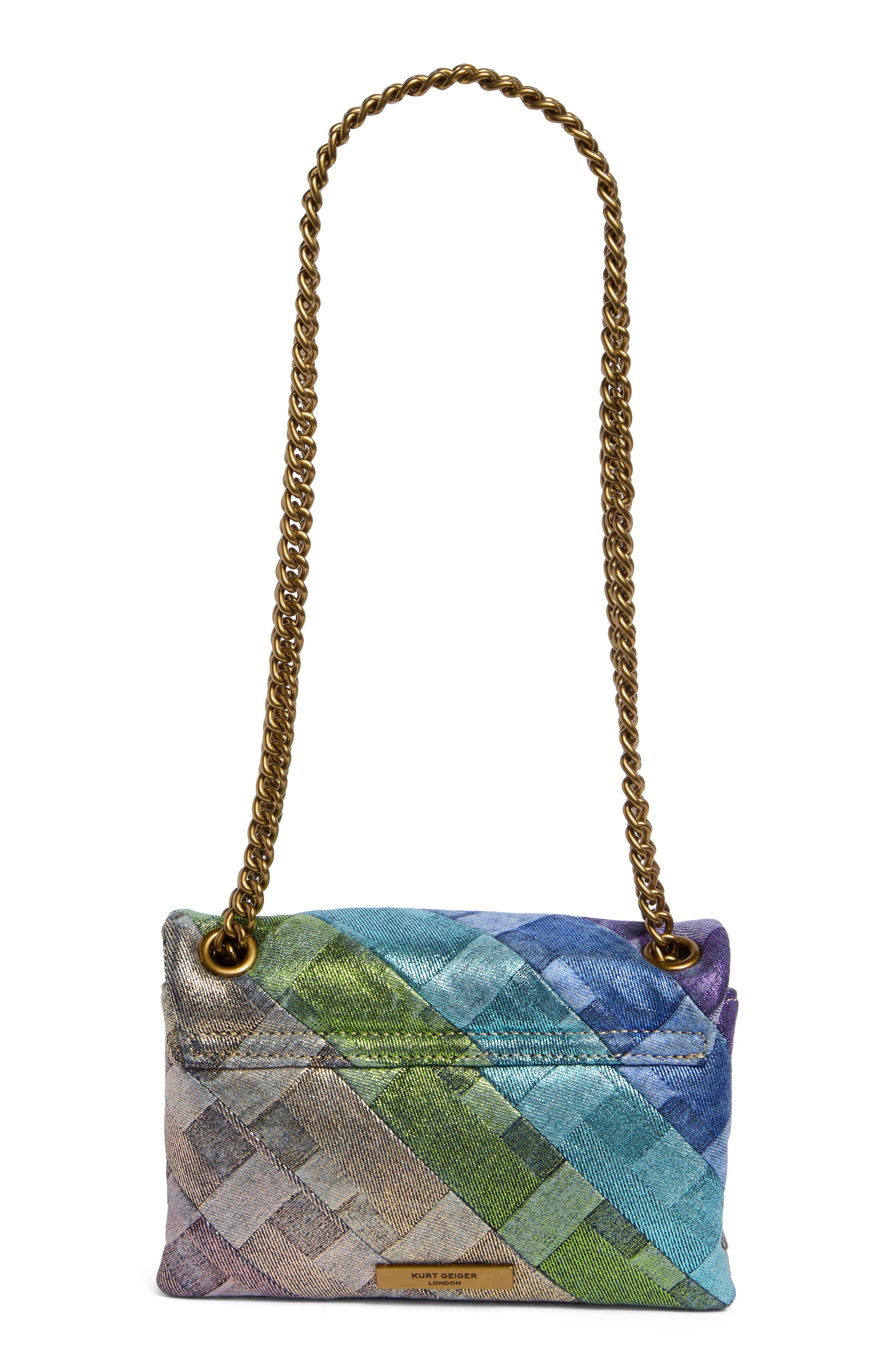 Kurt Geiger London Mini Kensington Quilted Convertible Shoulder Bag, Alternate, color, Rainbow Multi