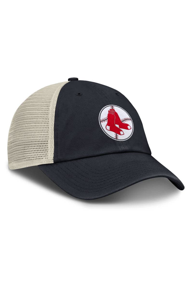 Nike Men's Nike Navy/Natural Boston Red Sox Cooperstown Collection Club Trucker Adjustable Hat, Alternate, color, 