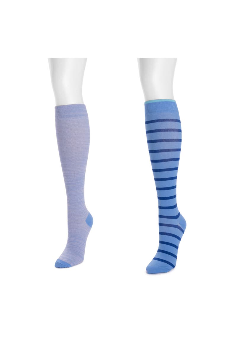 Nylon Blend Compression Socks 2 Pair Pack, Alternate, color, Blue