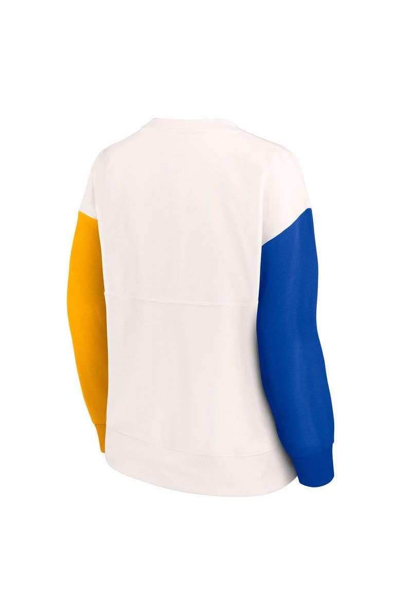 FANATICS Women's Fanatics Branded White Los Angeles Rams Colorblock Primary Logo Pullover Sweatshirt, Alternate, color, White