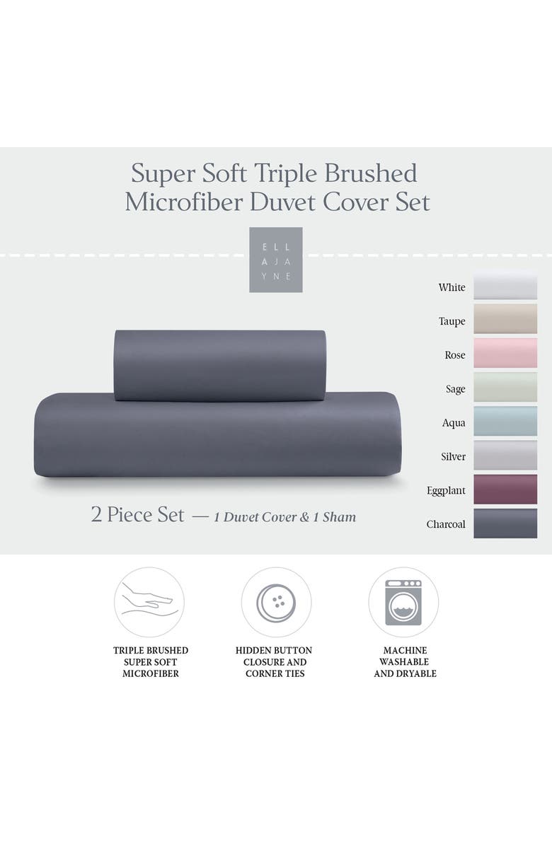 ELLA JAYNE HOME Triple Brushed Duvet Cover & Sham Set, Alternate, color, Charcoal