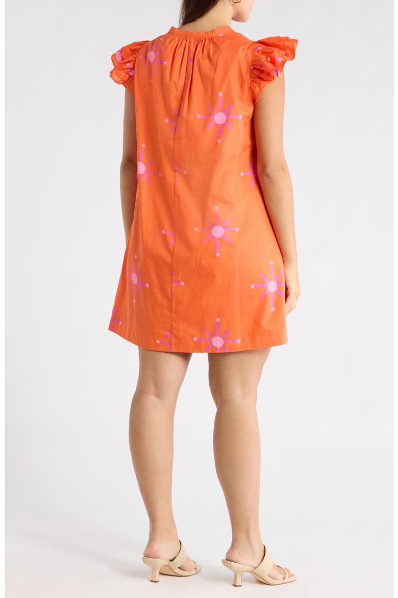 Karani Starburst Evalyn Ruffle Mini Dress, Alternate, color, ORANGE-FUCHSIA