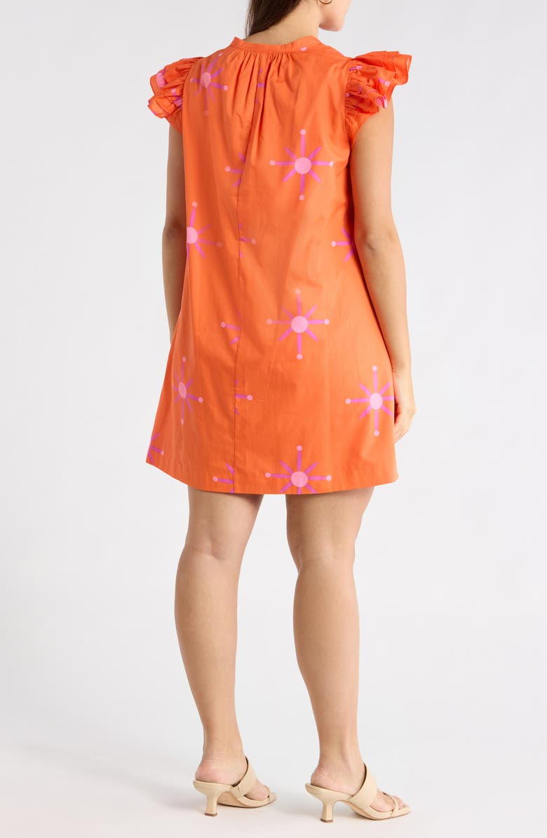 SUGARLIPS Karani Starburst Evalyn Ruffle Mini Dress, Alternate, color, Orange-Fuchsia