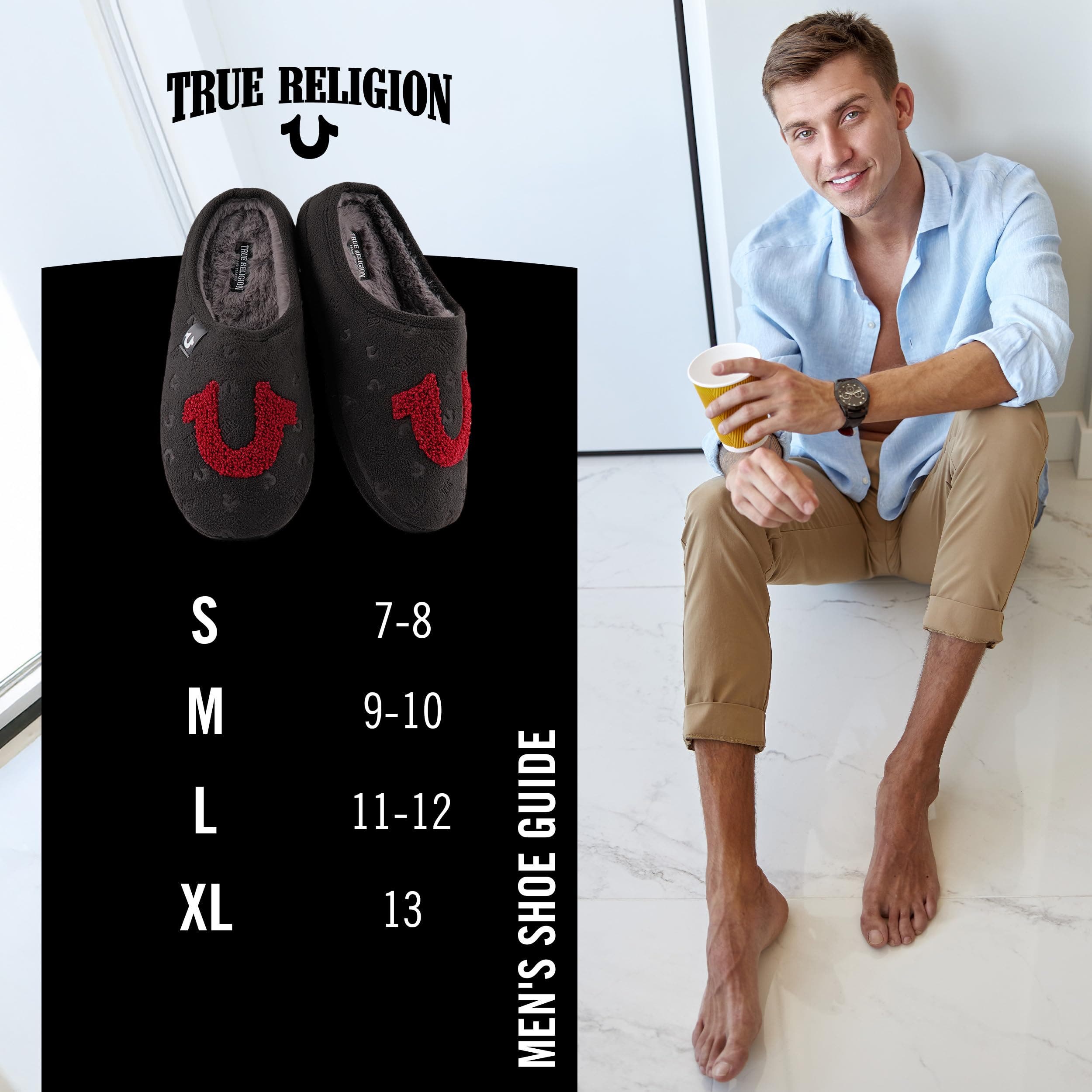 True Religion Indoor House Slippers, Alternate, color, 