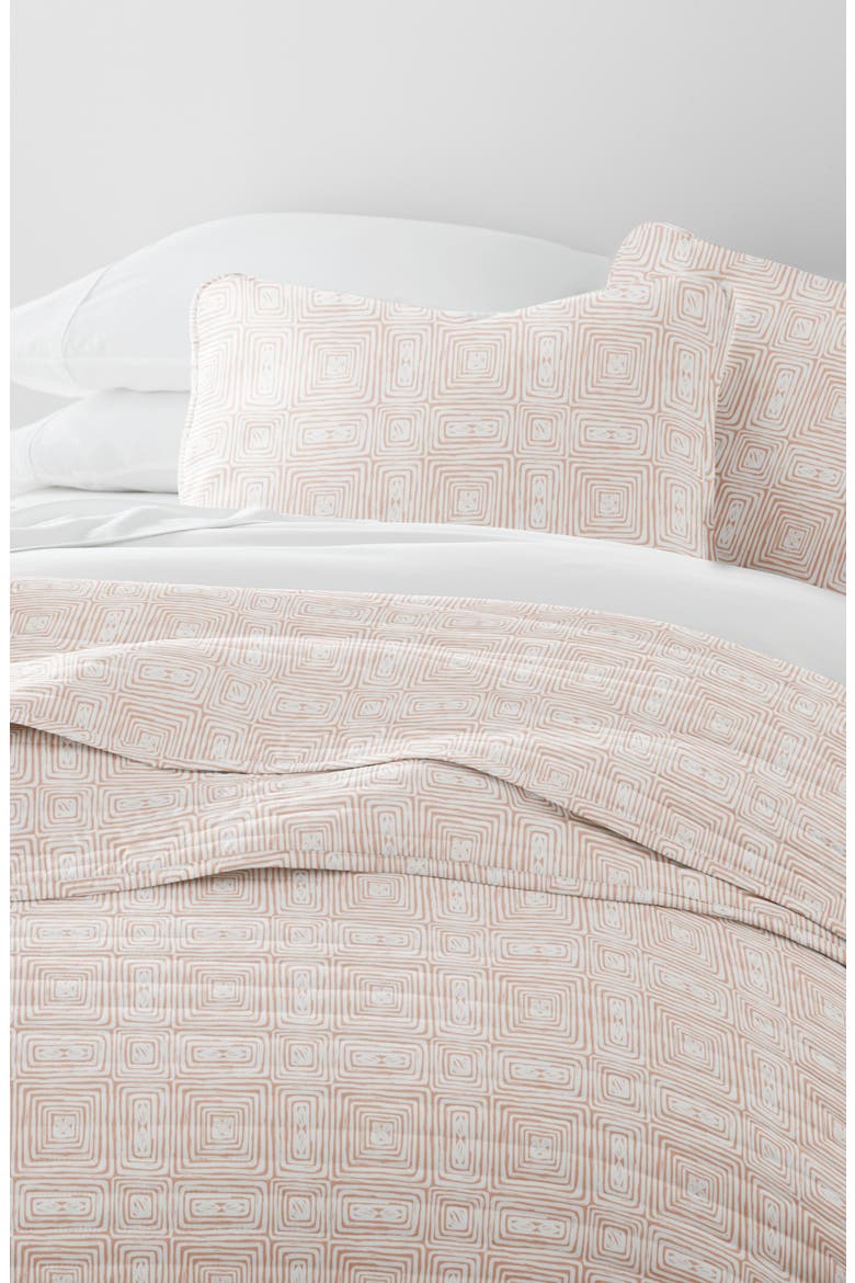 Pattern Reversible Quilt & Sham Set, Alternate, color, APRICOT