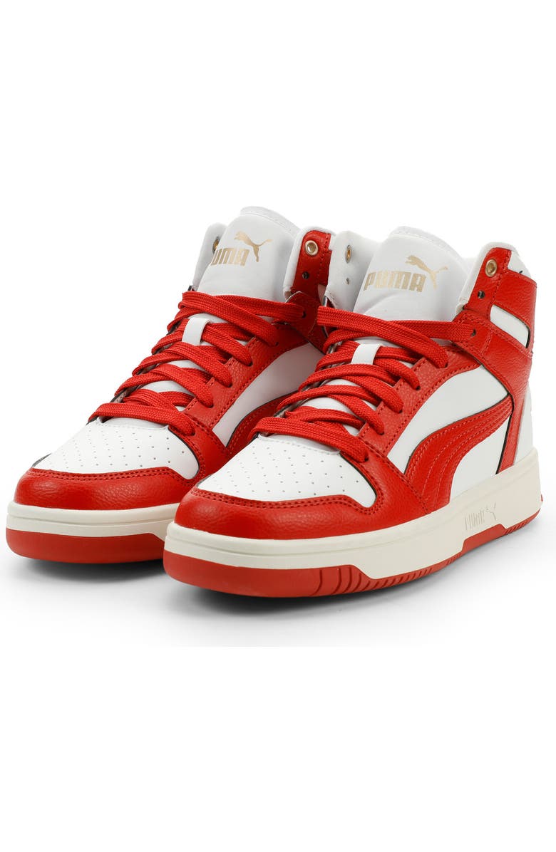 PUMA Rebound Layup High Top Sneaker, Main, color, Puma White/ Apple/ Gold