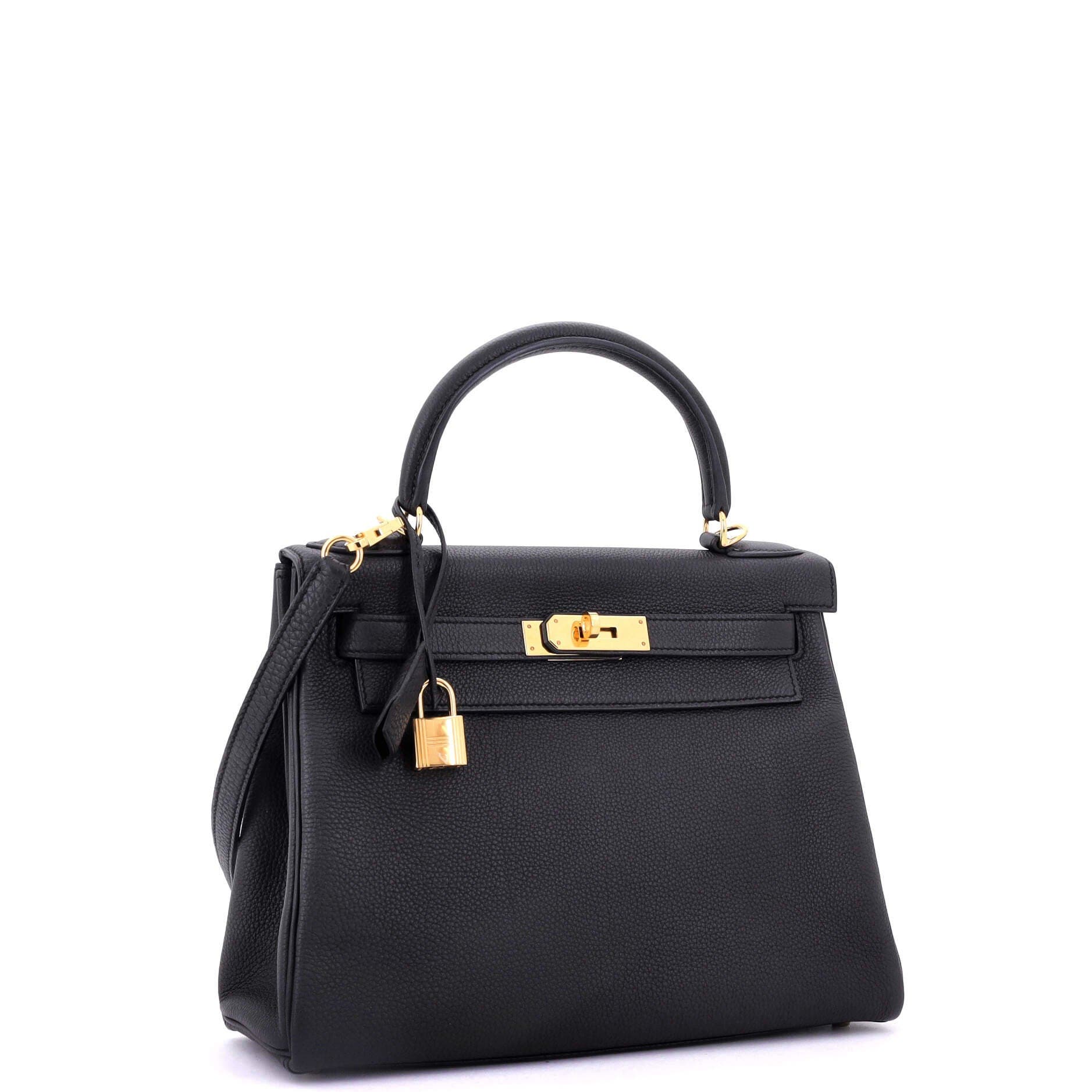 Pre-Owned Hermes Kelly Handbag Black Togo with Gold Hardware 28, Alternate, color, 