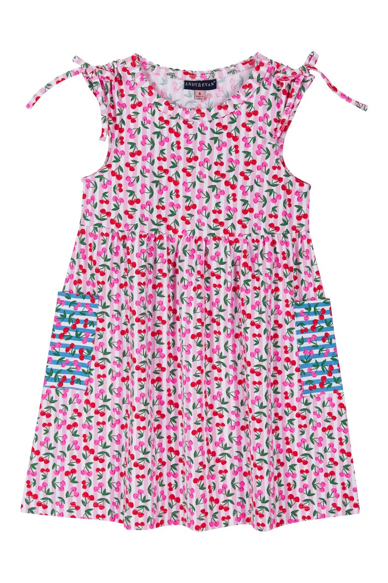 Kids' Cherry Print Dress, Main, color, PINK MULTI