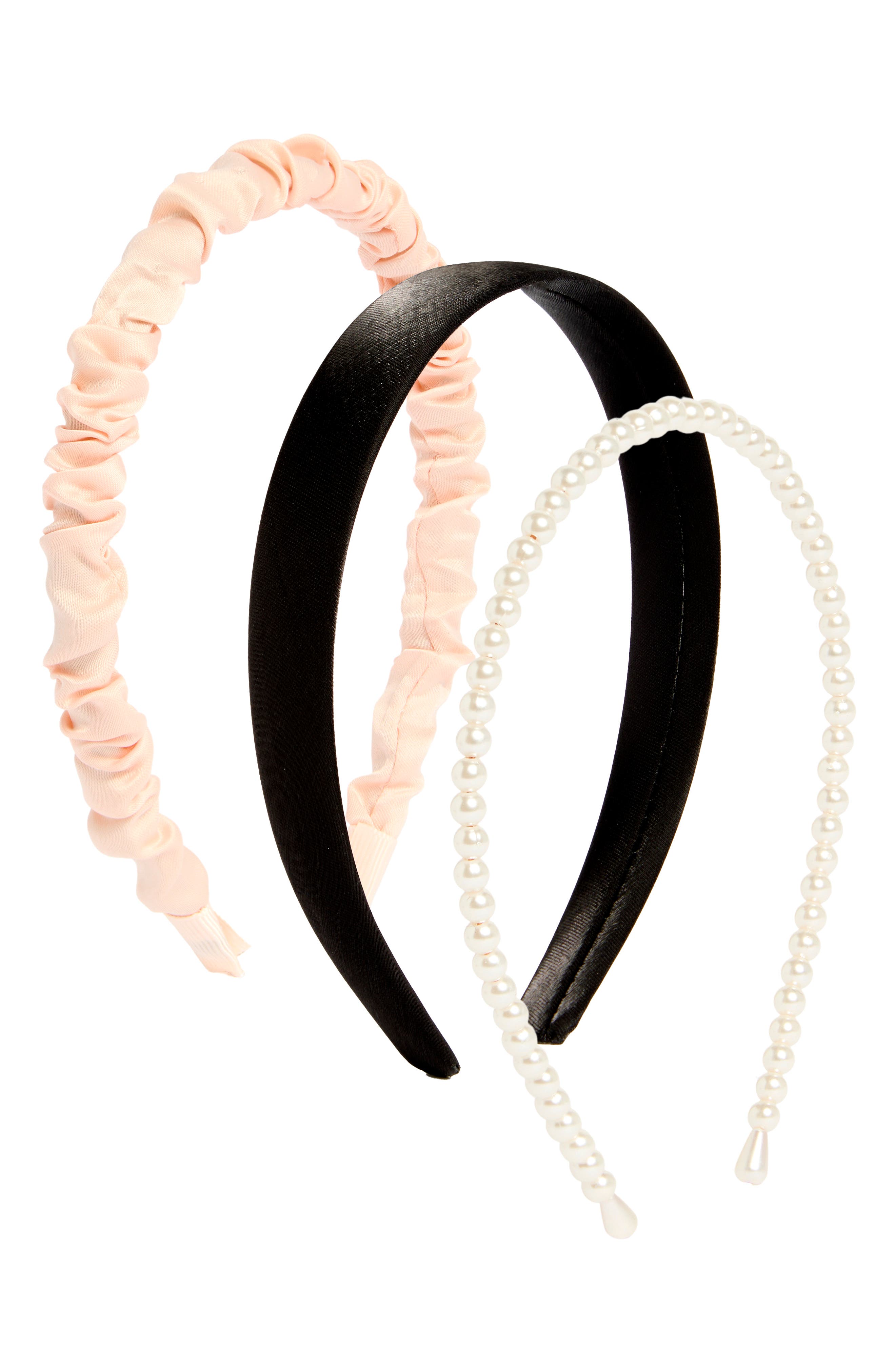 Capelli New York Kids' Assorted 3-Piece Zigzag Headbands in Pink Combo 