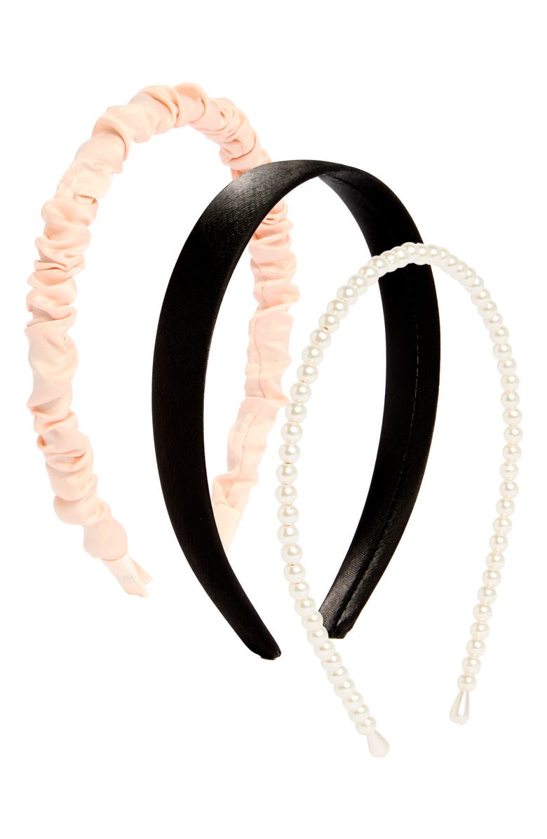 Capelli New York Kids' Assorted 3-Piece Zigzag Headbands, Main, color, Pink Combo