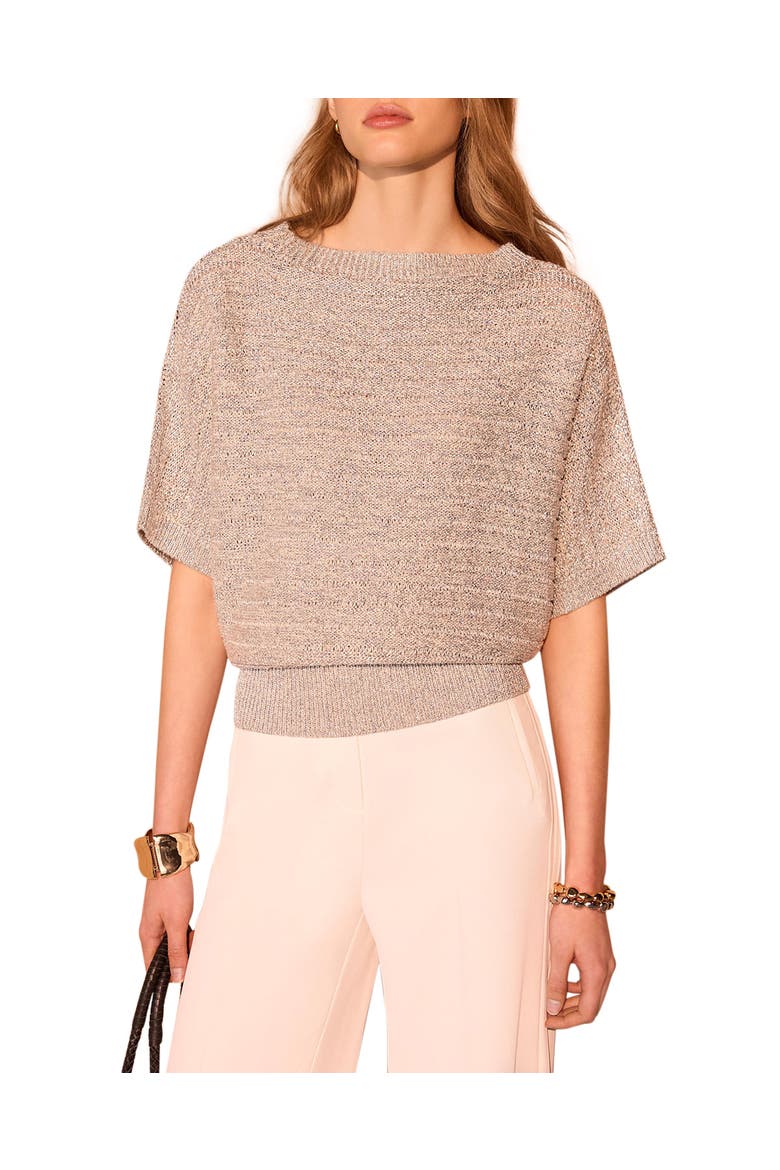 Metallic Batwing Knit Top, Main, color, Silver