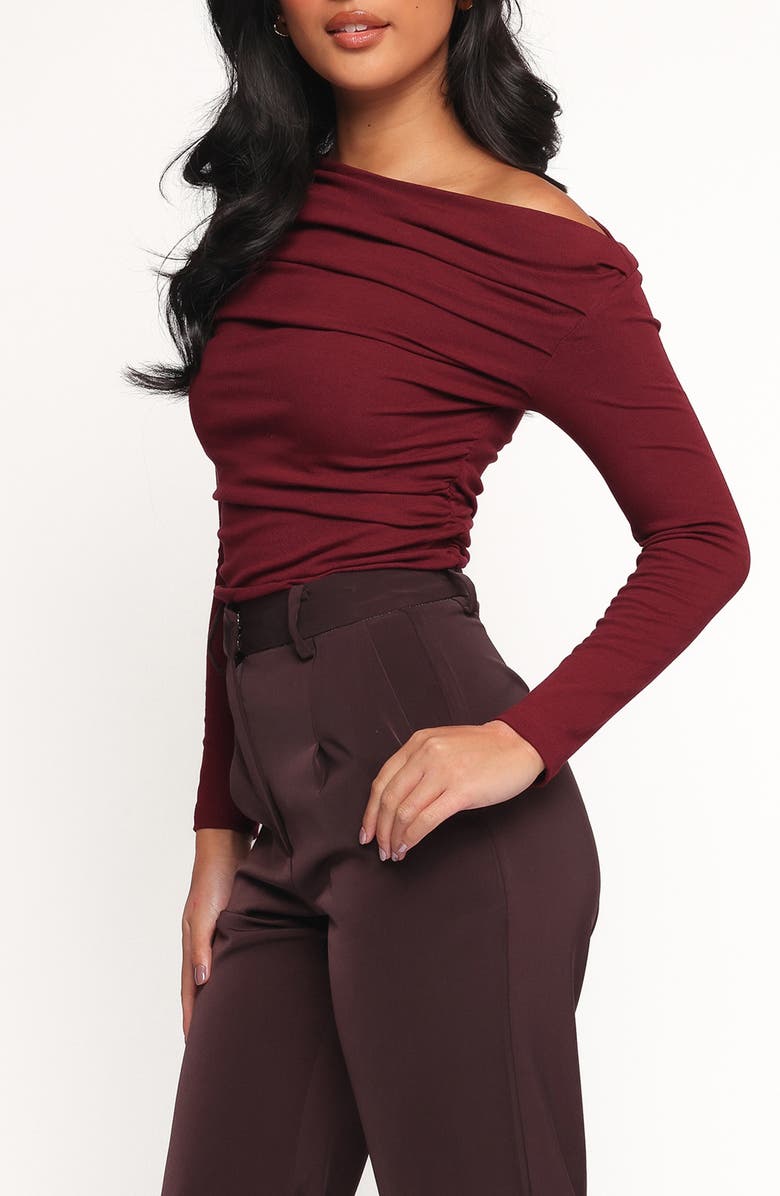 Petal & Pup Cer One-Shoulder Knit Top, Alternate, color, Cherry Chocolate