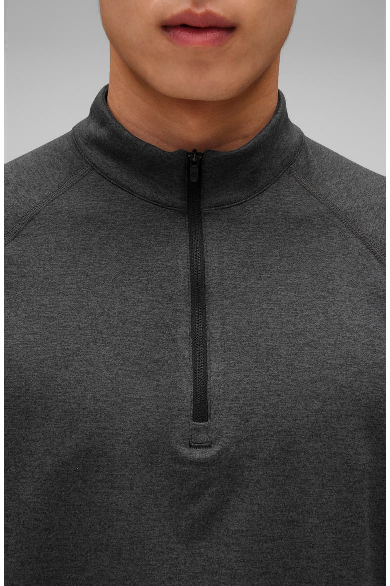 Recovery Brushed Jersey Quarter Zip Pullover, Alternate, color, HBLACK
