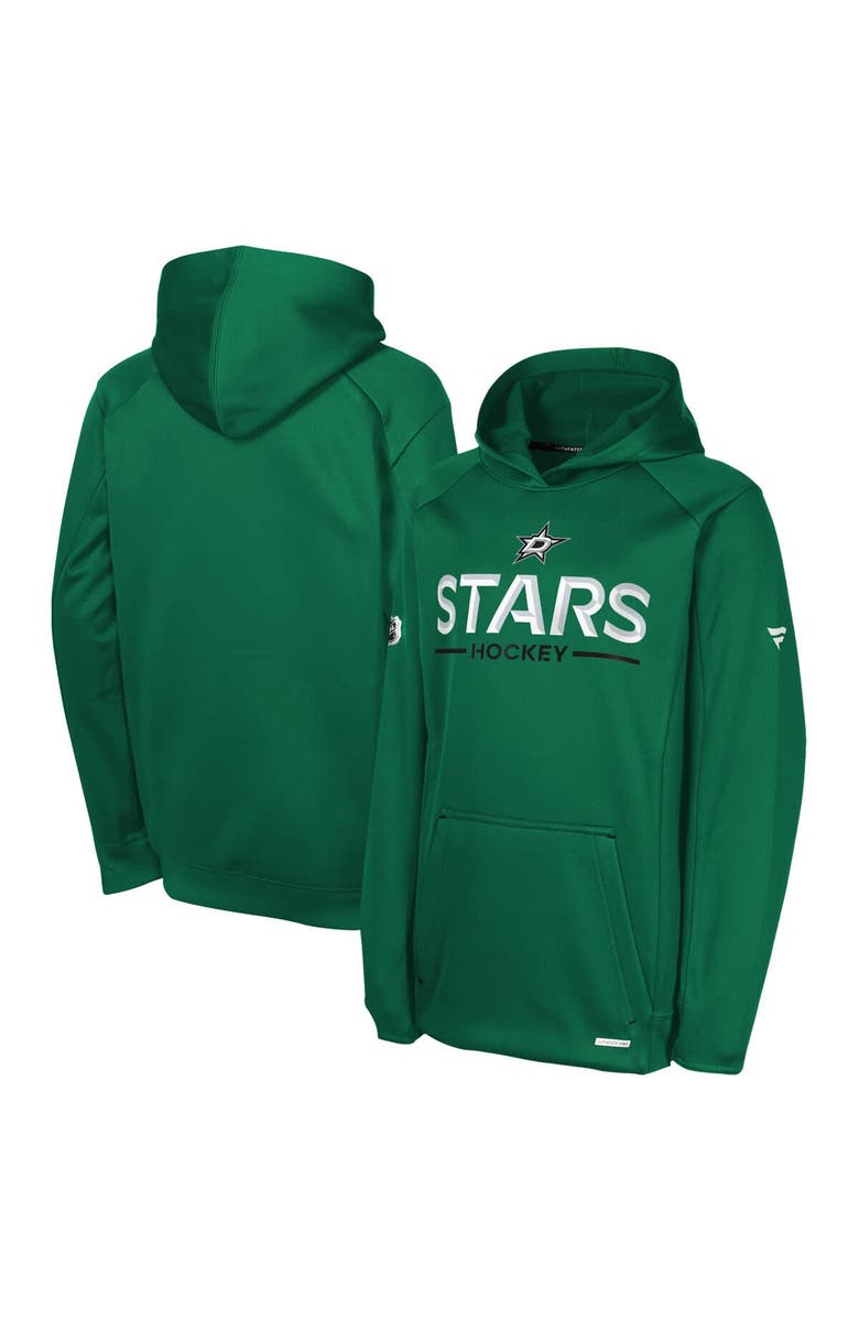FANATICS Youth Fanatics Kelly Green Dallas Stars Authentic Pro Rink Raglan Hoodie, Main, color, Kelly Green