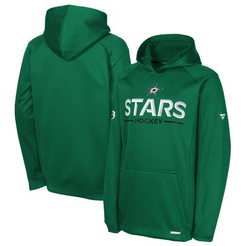 Youth Fanatics Kelly Green Dallas Stars Authentic Pro Rink Raglan Hoodie