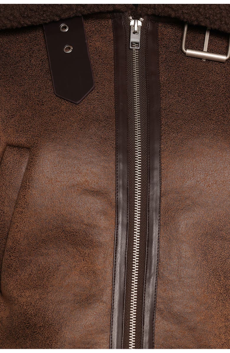 Petal & Pup Omi Faux Shearling Bomber Jacket, Alternate, color, 