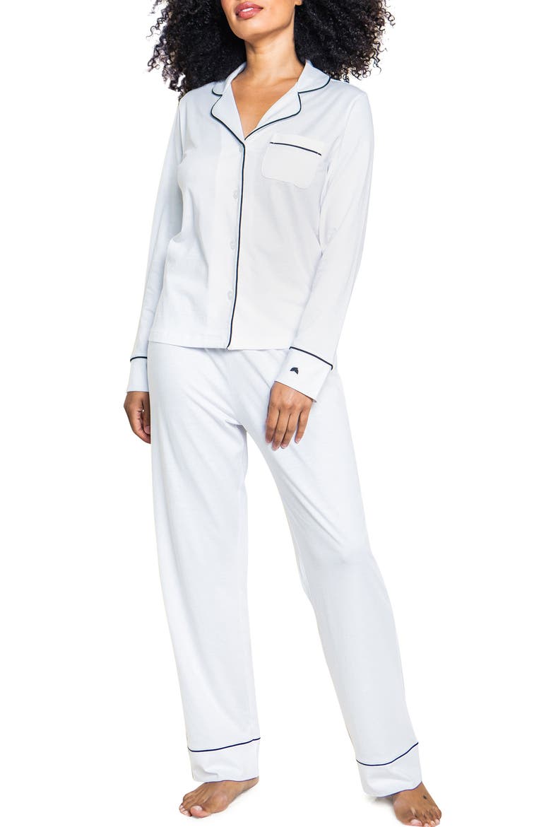 Luxe Pima Cotton Pajamas, Main, color, WHITE