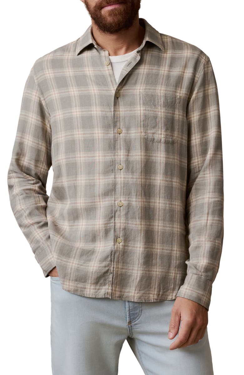Faherty Palmetto Plaid Button-Up Shirt, Main, color, Shore Sage Plaid