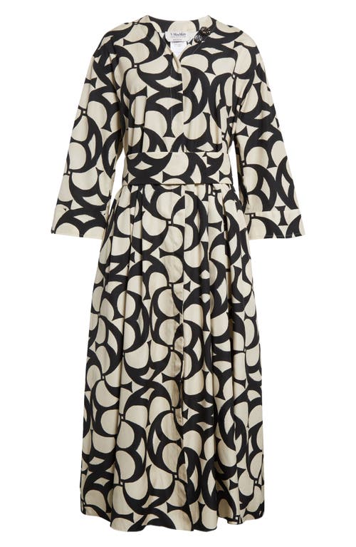 Max Mara Alice Print Shirtdress In Black