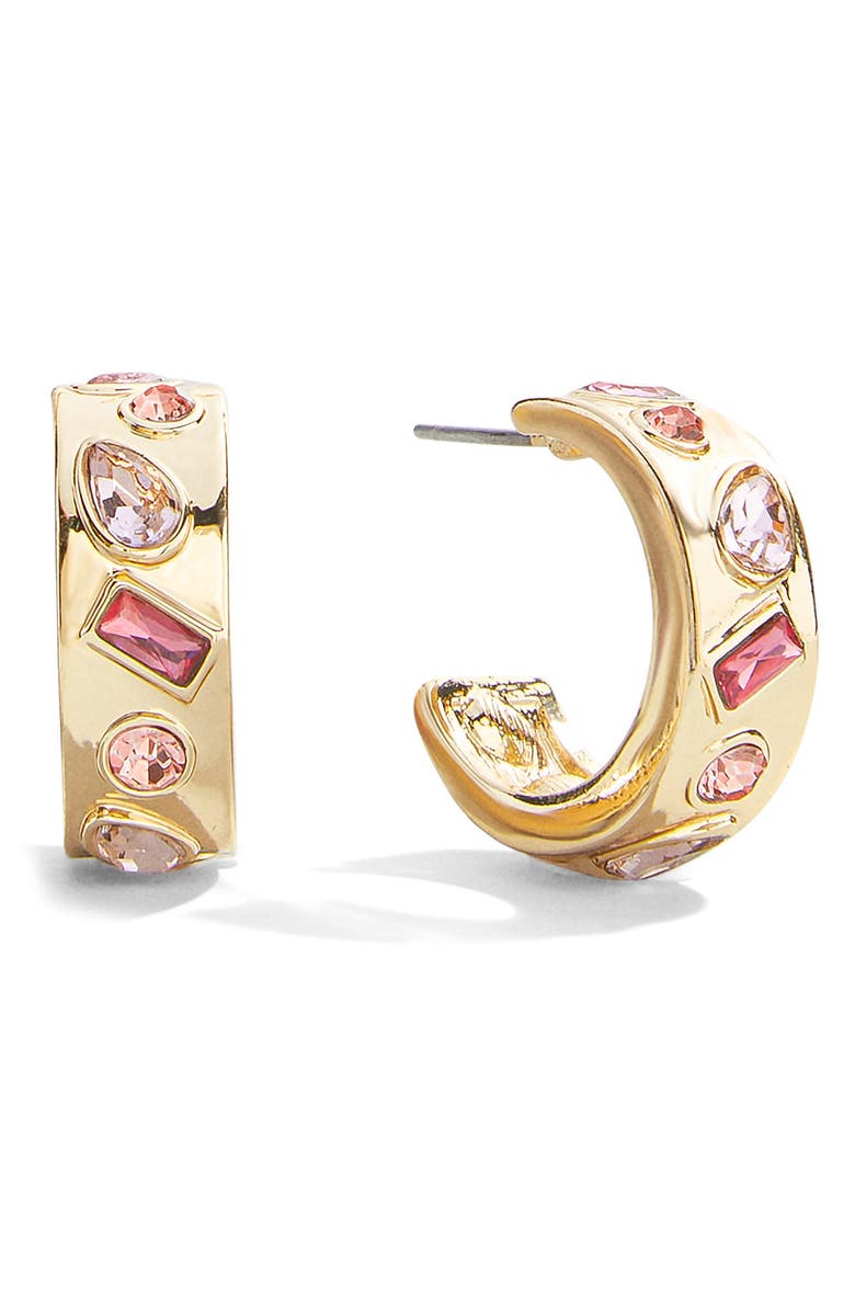 BaubleBar Julia Set of 2 Hoop Earrings, Alternate, color, Pink