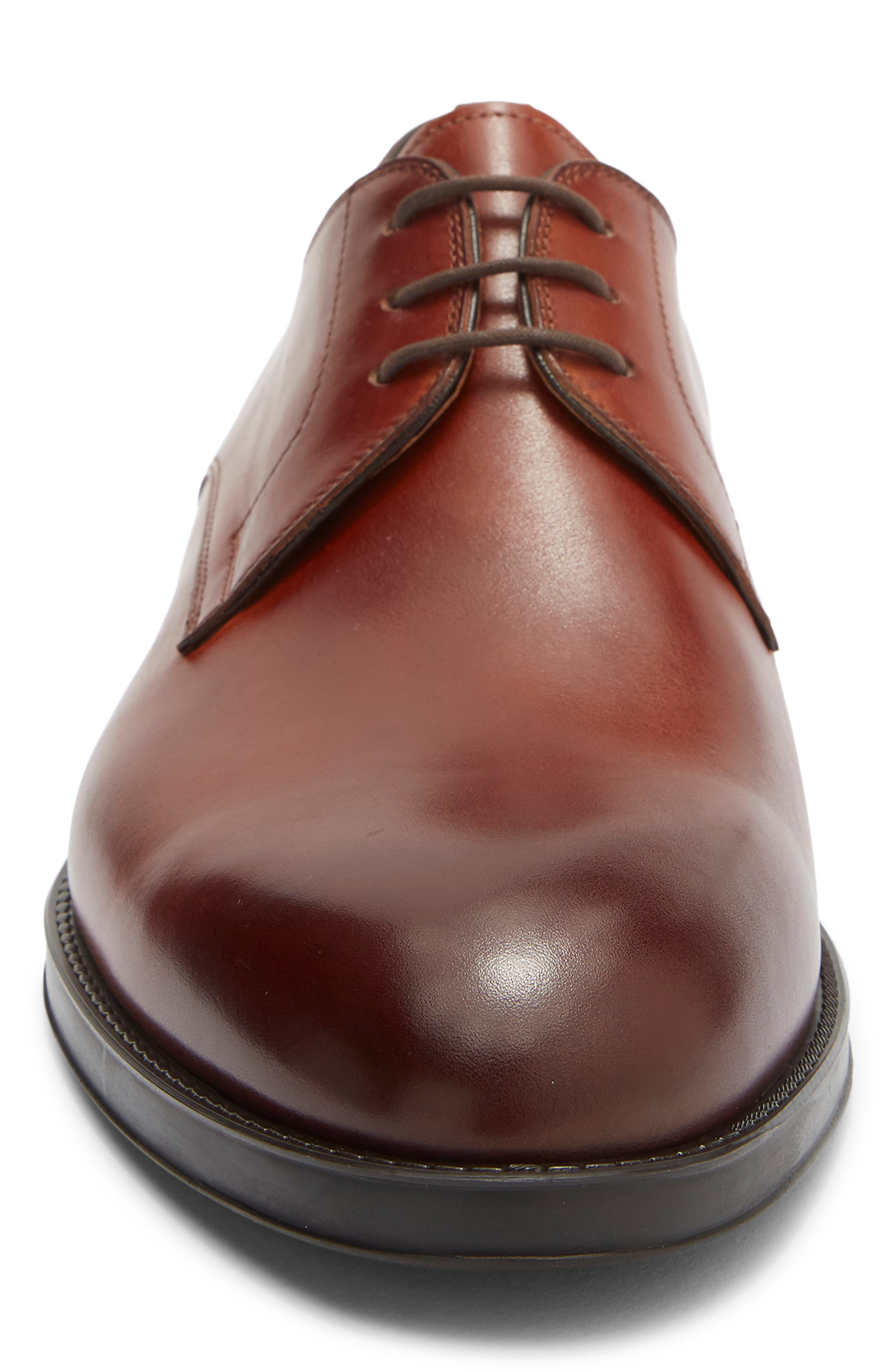 Eddison Plain Toe Derby, Alternate, color, COGNAC