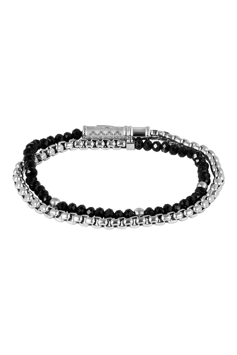 Black Agate Double Wrap Bracelet, Alternate, color, BLACK