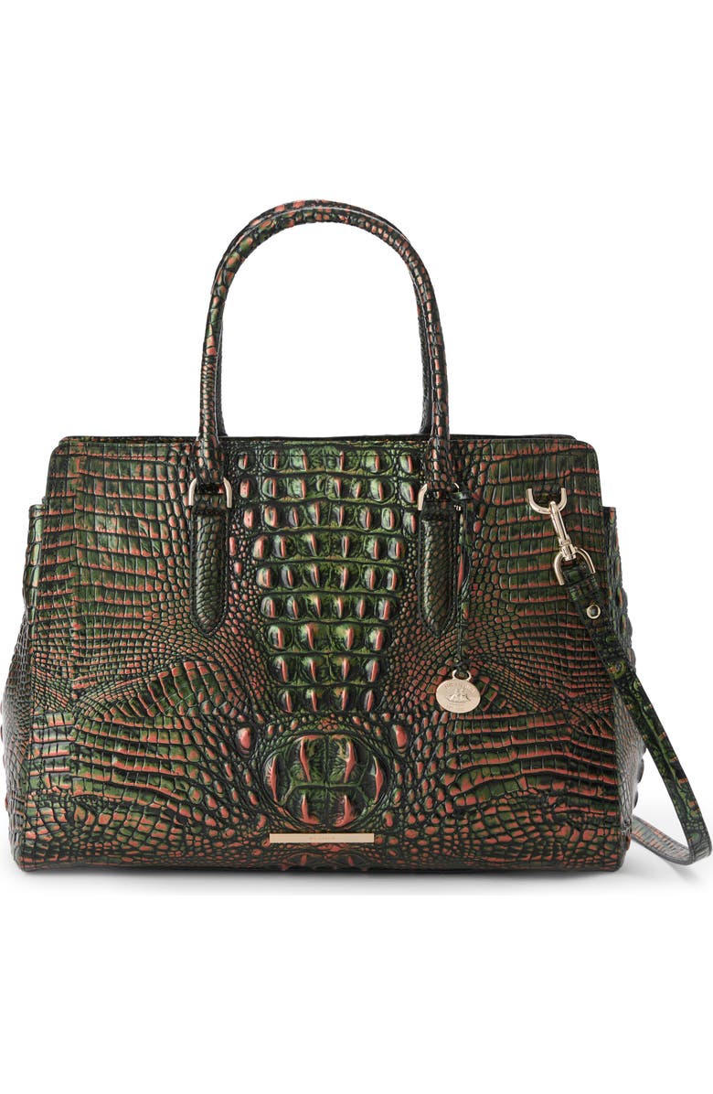 Brahmin Finley Carryall Croc Embossed Leather Satchel, Alternate, color, Samba Melbourne