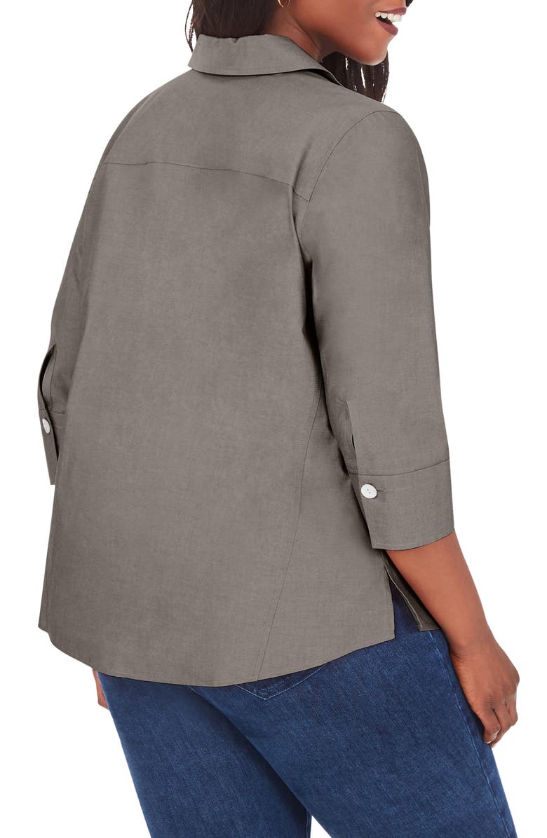 Foxcroft Paityn Non-Iron Button-Up Shirt, Alternate, color, Charcoal