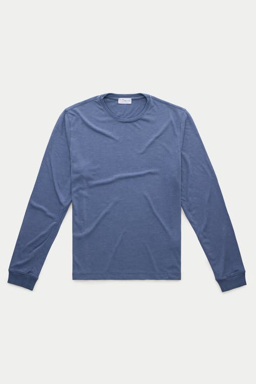 Wolf Vs. Goat (wvg) Long Sleeve Heavyweight Jersey Crewneck In Blue