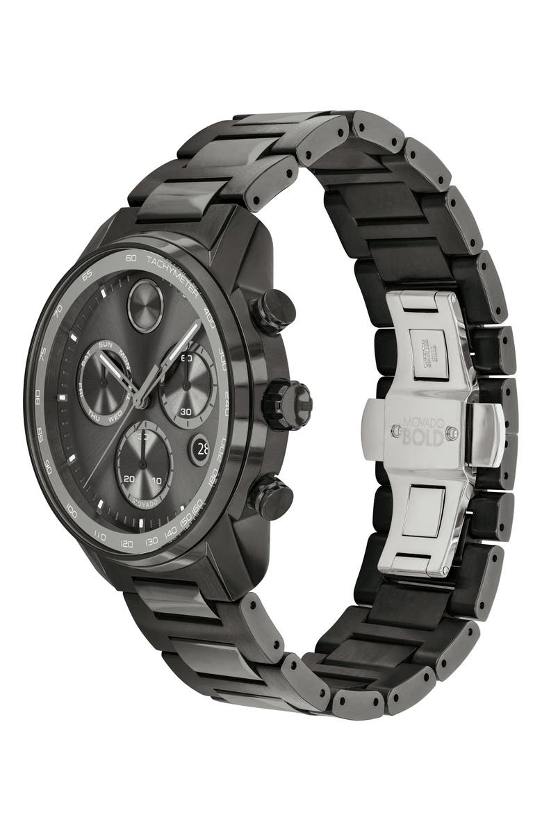 Movado Bold Verso Chronograph Bracelet Watch, 44mm, Alternate, color, Gray Dial
