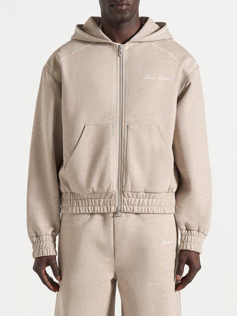 Ollie Unisex Whipstitch Raglan Effect Zip Hoodie