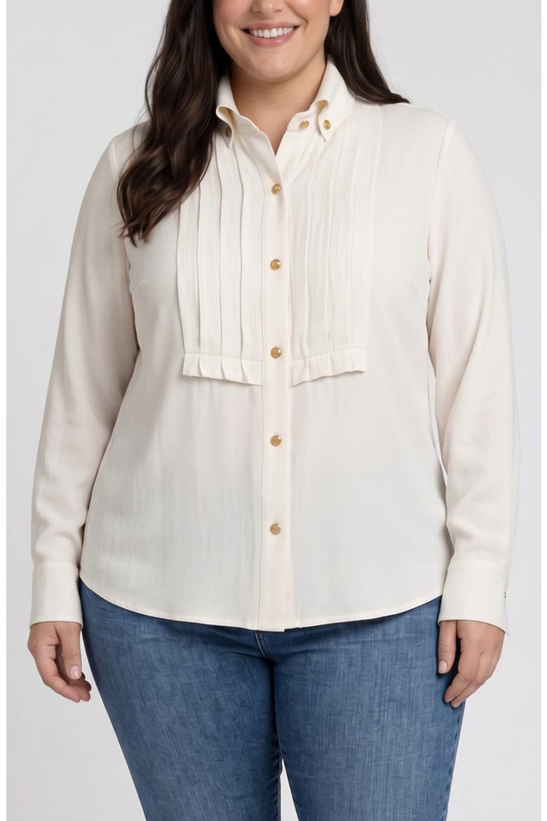 Tuxedo Woven Shirt, Main, color, WHIPPED CREAM